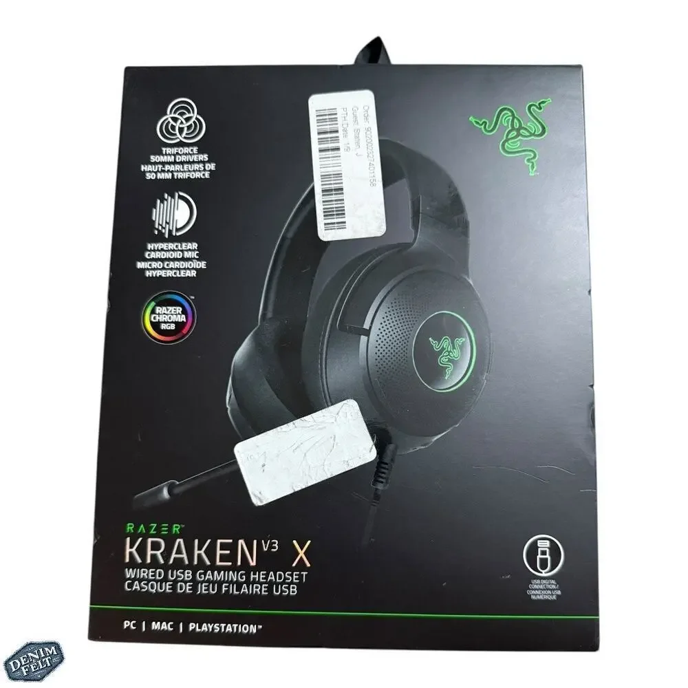Razer Kraken‎ V3 X Wired USB PC Gaming Headset | Black on Black | NEW/NIB!!